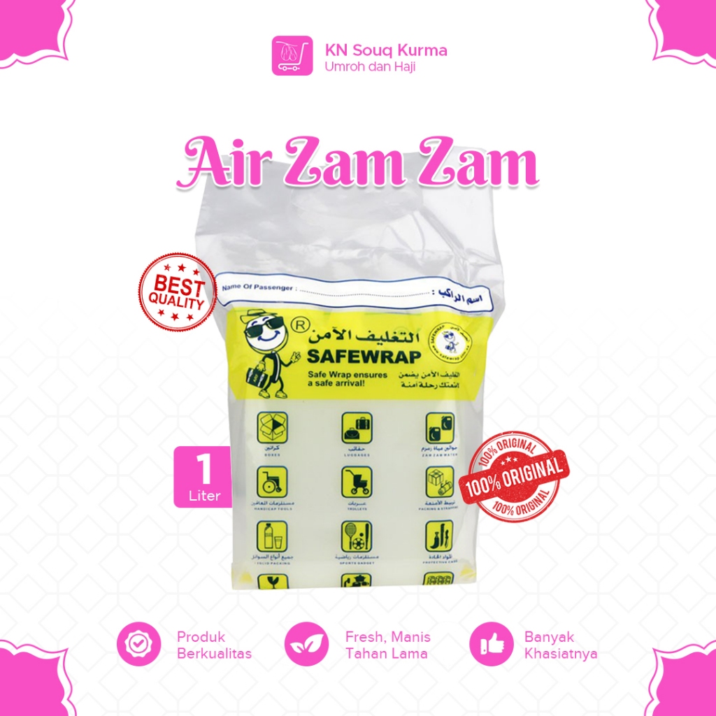 

Air Zam Zam Original 1 Liter - 100% Asli Mekkah & Ada Barcode - Oleh Oleh Haji dan Umroh