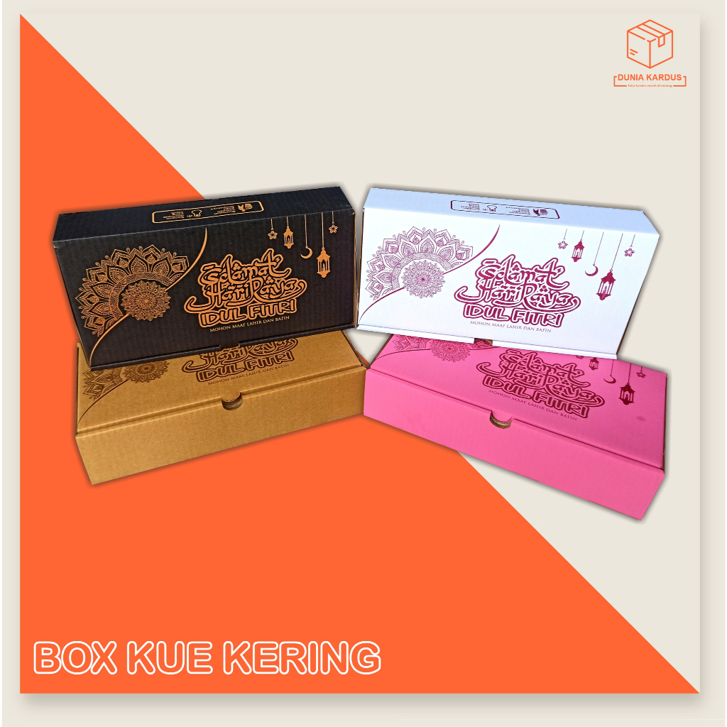 Box Kue Kering 30x15x7 Motif IdulFitri cm B FLUTE / KUKER isi 2 @500gr / box brownise / kardus kue /