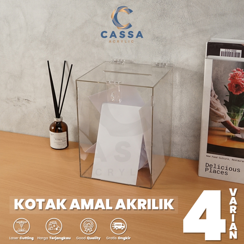 Kotak Amal Akrilik Box Kotak Saran Akrilik Transparant Kotak Tip Kasir Acrylic