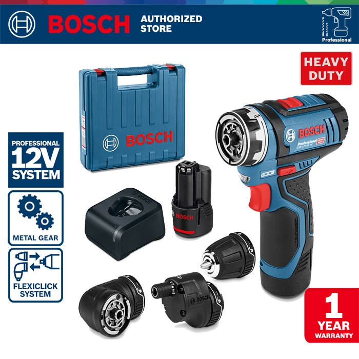 Bosch Cordless Drill Driver / Bor Obeng Baterai 12Volt GSR 12V-15FC