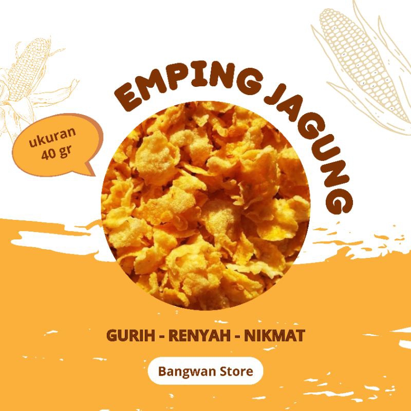 

Emping Jagung Premium 40gr Rasa Jagung Manis, Balado, dan Jagung Bakar / Keripik Emping Jagung Gurih Renyah Enak Murah