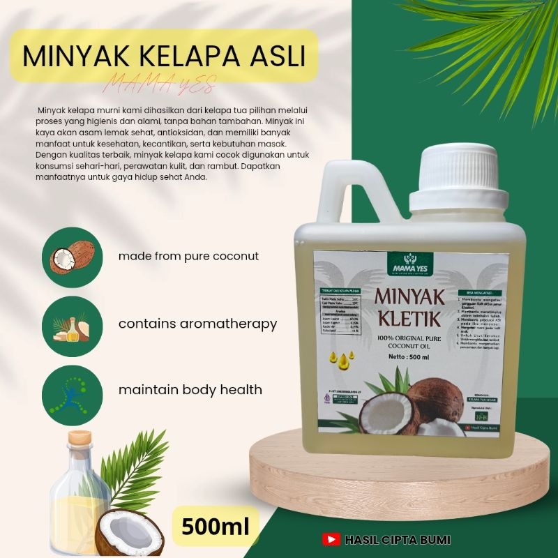 

Rasakan Kebaikan Minyak Kelapa Asli 100% Kletik Organik 500ml untuk Hidup Lebih Sehat