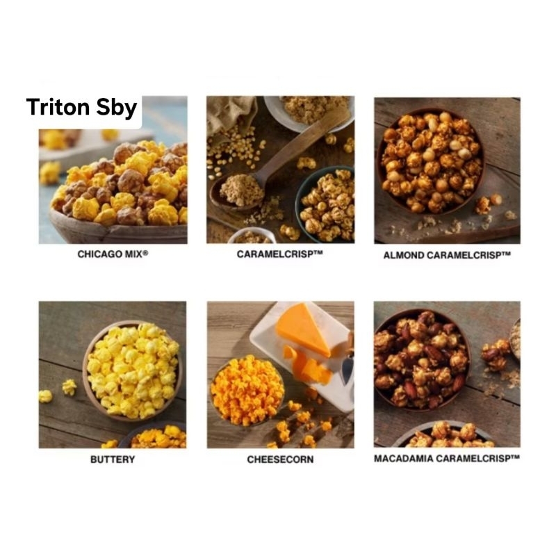 

GARRETT POPCORN MALAYSIA rasa Buttery - Cheese Corn - Caramel Crisp - Almond - Macadamia - Chocolate