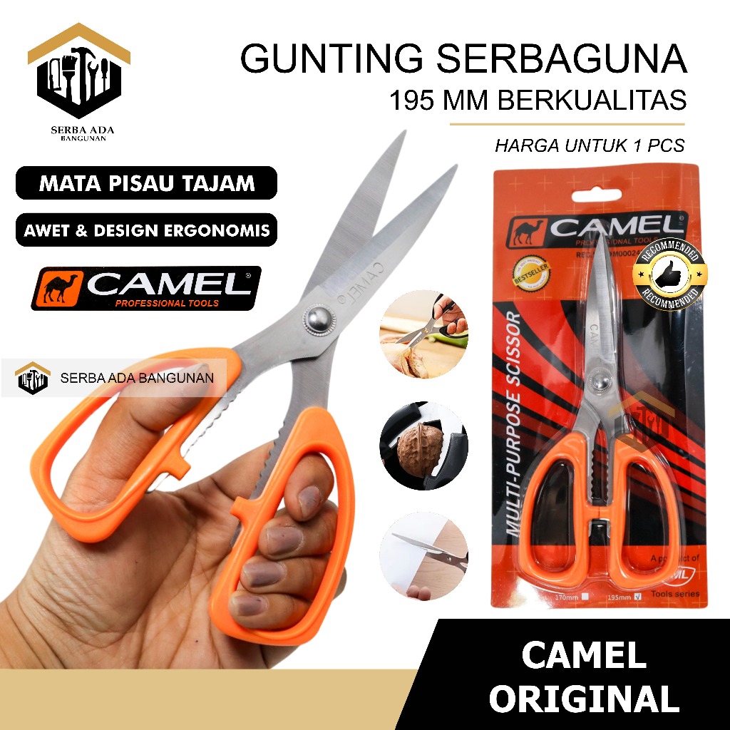 

Camel Gunting Serbaguna / Multifungsi Gunting Kertas kain / gunting, gunting serbaguna, gunting multifungsi, gunting stainless, camel / Gunting murah serbaguna tajam / Gunting Multifungsi Serbaguna Super Tajam (G778) / CAMEL Gunting Kulit Kain Seng