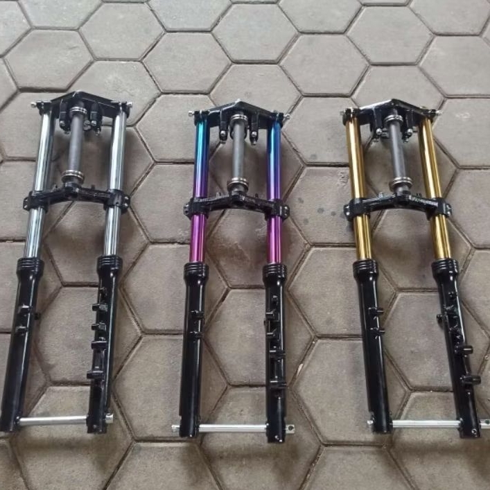 SKOK DEPAN NINJA SHOCKBREAKER DEPAN NINJA R RR PNP YAMAHA RX KING AS GOLD RAINBOW PELANGI CROM BOTTO