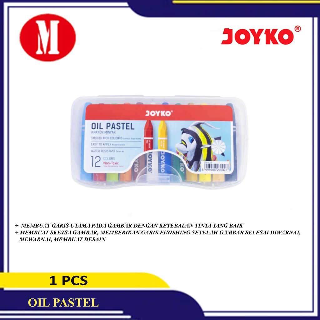 

Crayon Oil Pastel Joyko 12 Warna