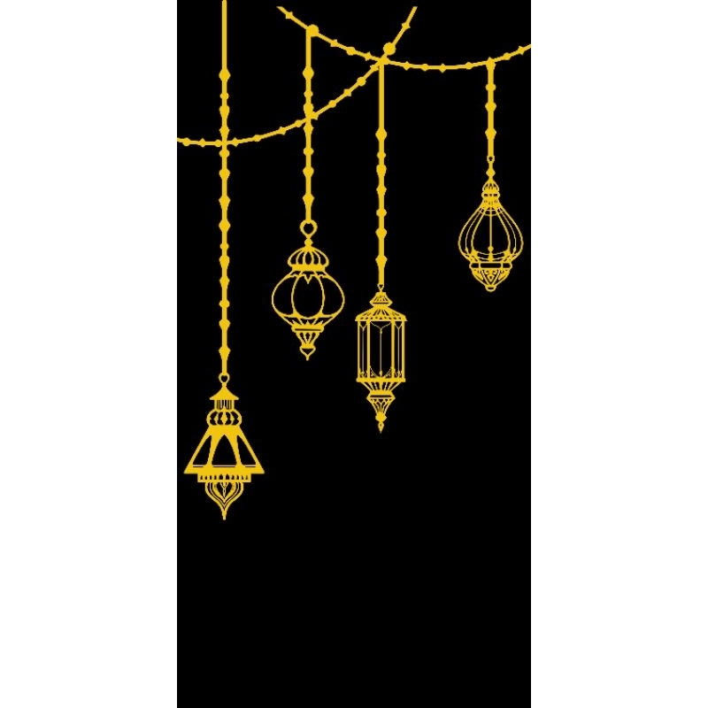Cutting Sticker Lantern Ramadhan Hiasan Dekorasi Kaca Pintu Jendela Mushola Masjid