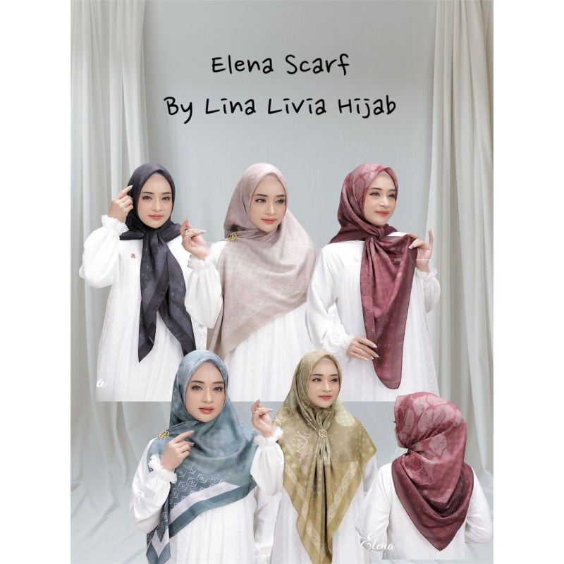 Segiempat Syari Elena Scarf By Linalivia hijab / Segiempat Syar'i motif / Elena Scarf