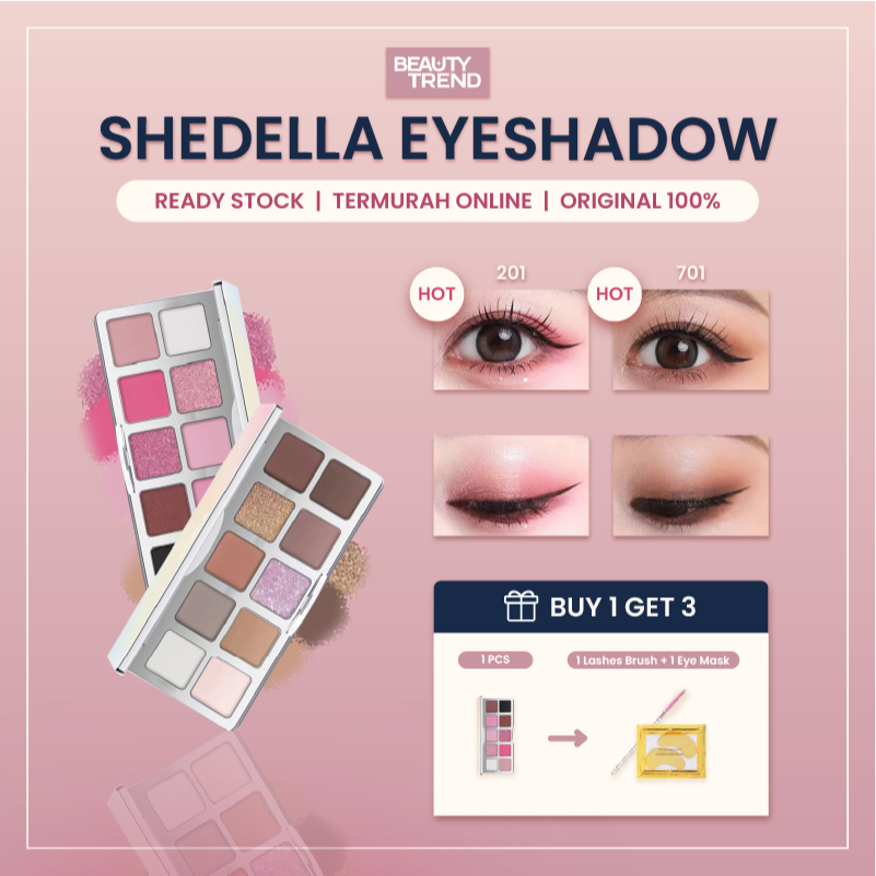 [READY ORI] Shedella Eyeshadow Palette Shedella Dreamy Colorful 10 Eyeshadow Palette Douyin Makeup