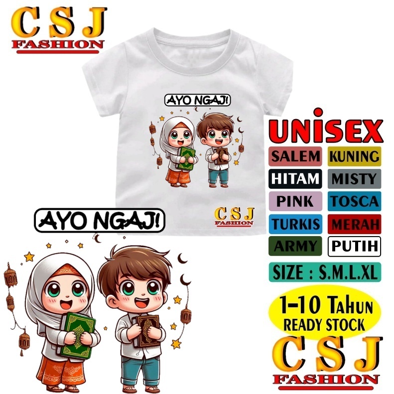 BAJU ANAK BELAJAR NGAJI BAJU ANAK AYO NGAJI BAJU ANAK PEREMPUAN ANAK LAKI LAKI AYO NGAJ VIRAL CSJ