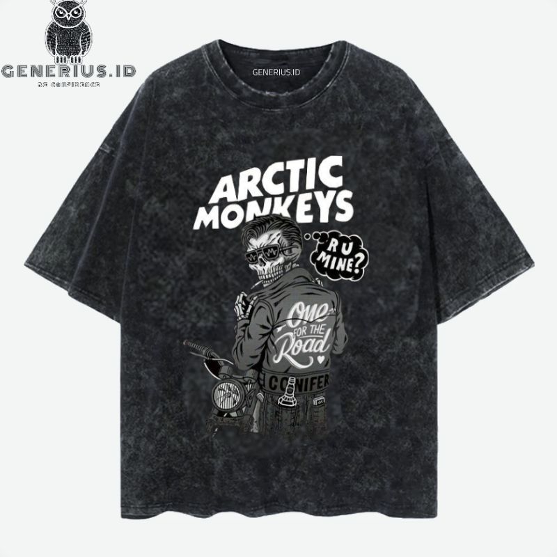 Kaos oversize arctic monkeys washed washing vintage tee