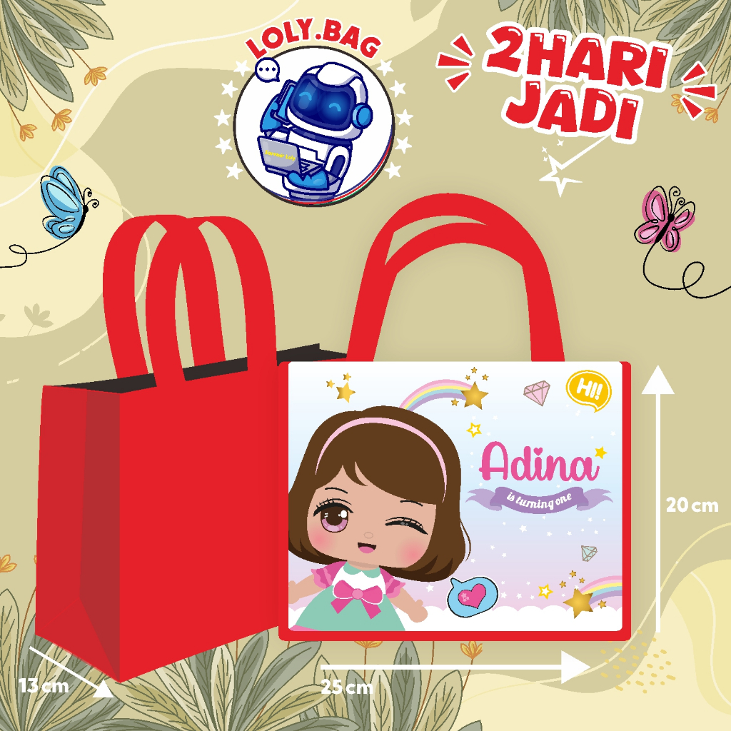 

Tas Ultah / Tas Ulang Tahun Murah/Goodie bag murah/souvenir ultah/Tas tema Baby Girl