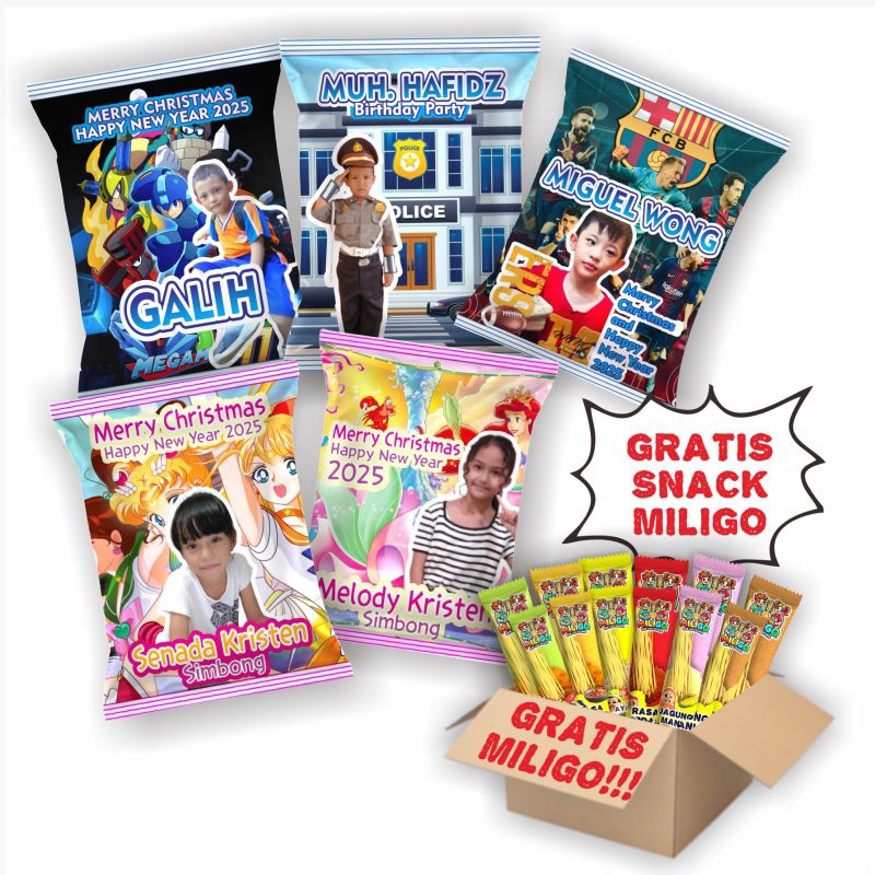 

SNACK POUCH KOSTUM KARAKTER MIE LIDI SOUVENIR ACARA (MILIGO)