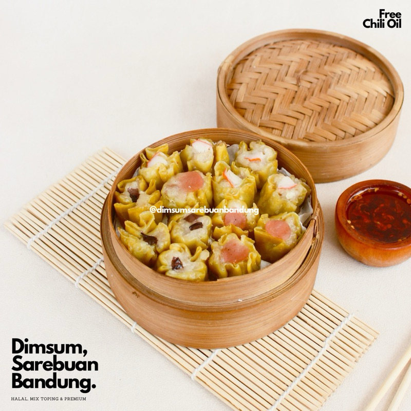 

[200 pcs] GROSIR DIMSUM SERIBUAN AYAM MINI BANDUNG HALAL FREE CHILI OIL