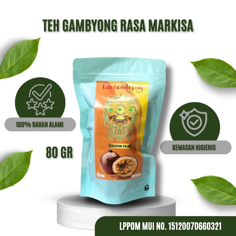 

Teh Markisa/Passion Fruit Gambyong Kemuning 80gram Khas Karanganyar Seger Nikmat Sehat Wangi