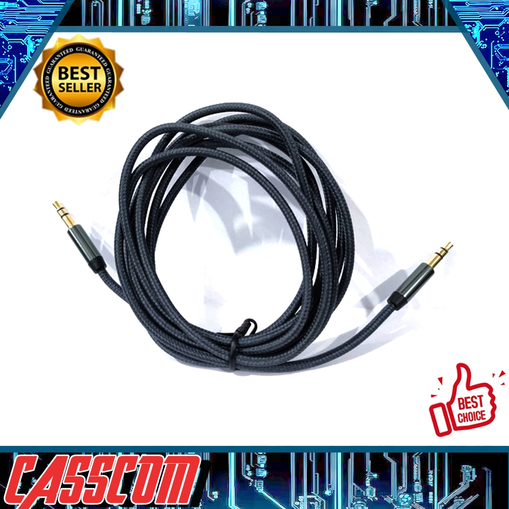 KABEL AUDIO JACK 3.5 MM MALE TO MALE - 2 Meter