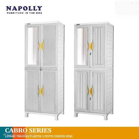 Lemari Pakaian Plastik Cermin + Kunci - Napolly CABRO G88/R88