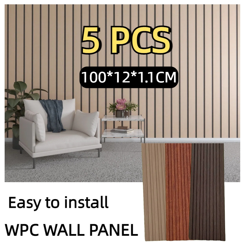 5 PCS Wpc Wall Panel 1 Meter / Wall Panel Dinding Kamar Tidur / Wood Wall Panel Dekorasi Dinding