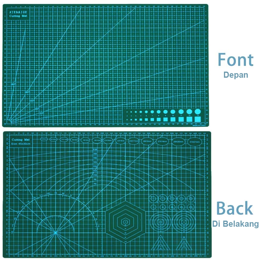 

A2/A3 Cutting Mat/PVC Cutting Mat Cutting Mat Dua Sisi Alat DIY Cutting Board Lapisan Lima Tebal