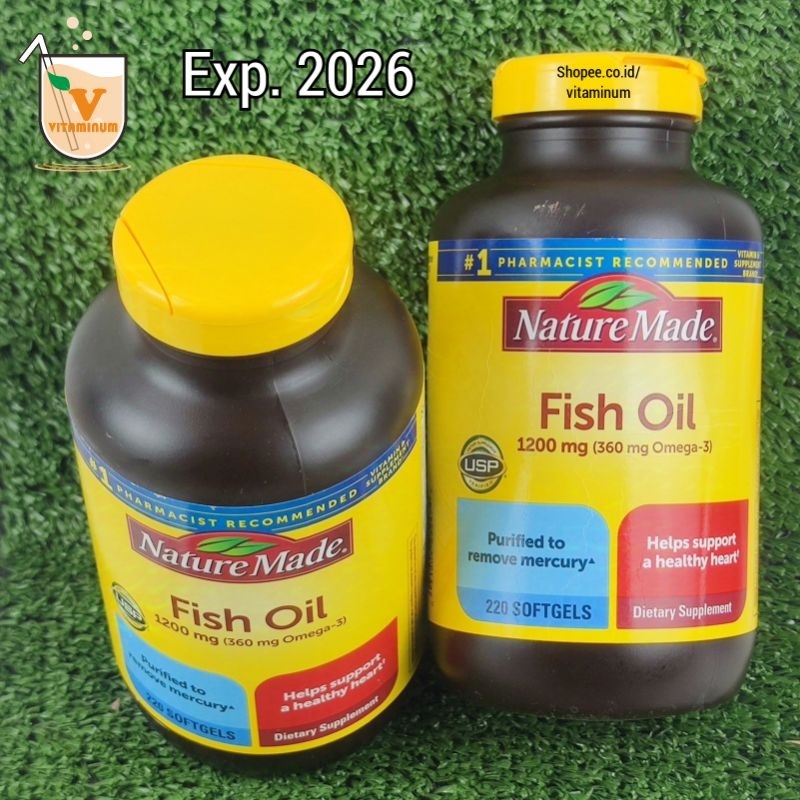 Nature Made Fish Oil Omega 3 1200 mg 220 Softgel Jantung & Mata