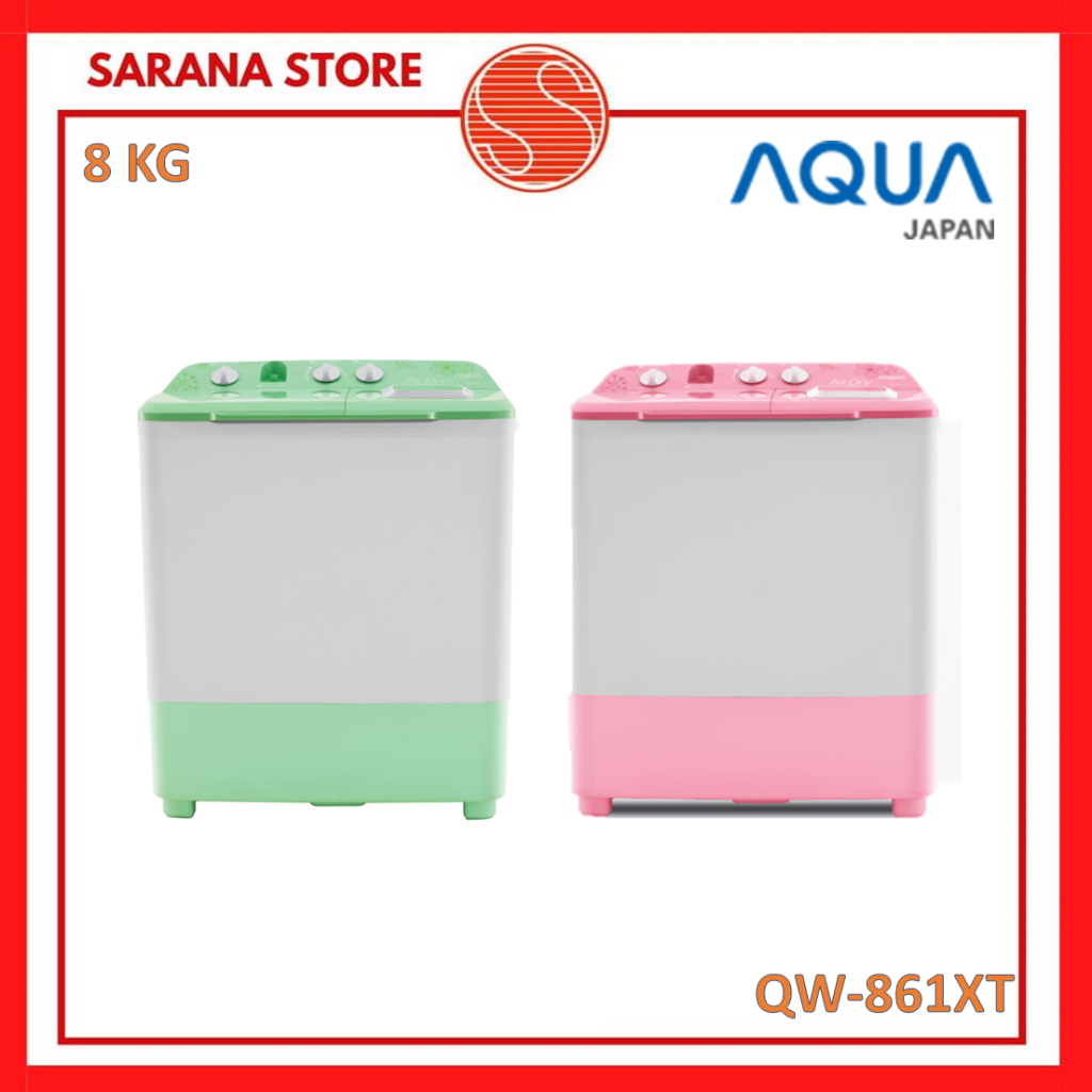 AQUA Mesin Cuci 8Kg QW-861XT 2 Tabung Semi Otomatis QW861XT 861XT