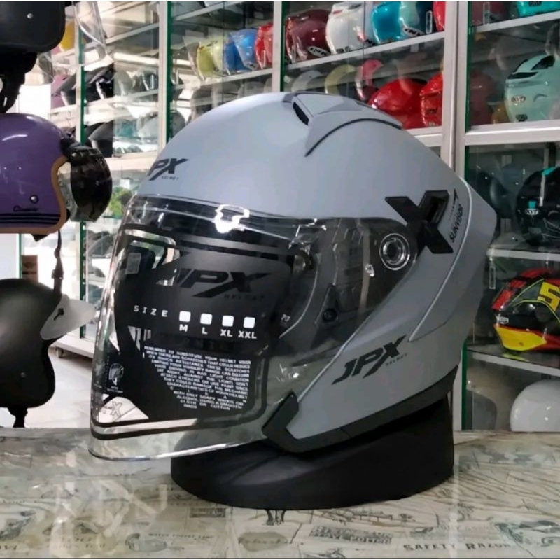 HELM JPX NOVA X SOLID DOUBLE VISOR HALF FACE ORIGINAL JPX