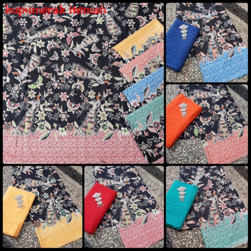 kain batik printing halus bahan katun motif kupu merak iteman