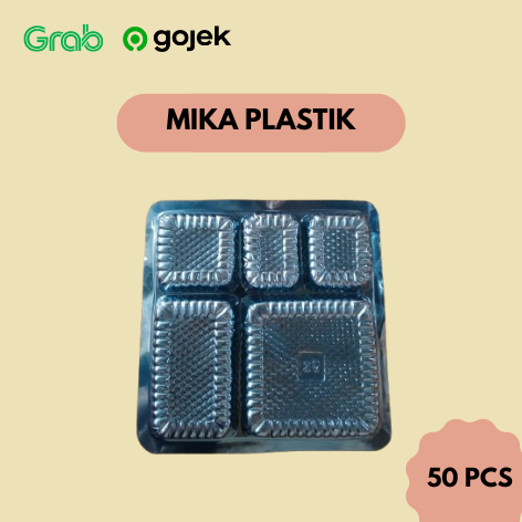 Mika Plastik - Mika Nasi Kotak Sekat 5 untuk Box Catering 20x20 isi 50 pis