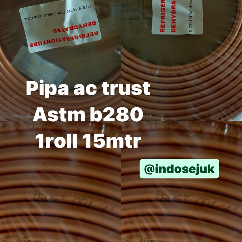 PIPA TEMBAGA 3/8 X 15MTR | PIPA AC TEMBAGA 3/8" | PIPA TEMBAGA 3/8INCH MERK TURST -0,4