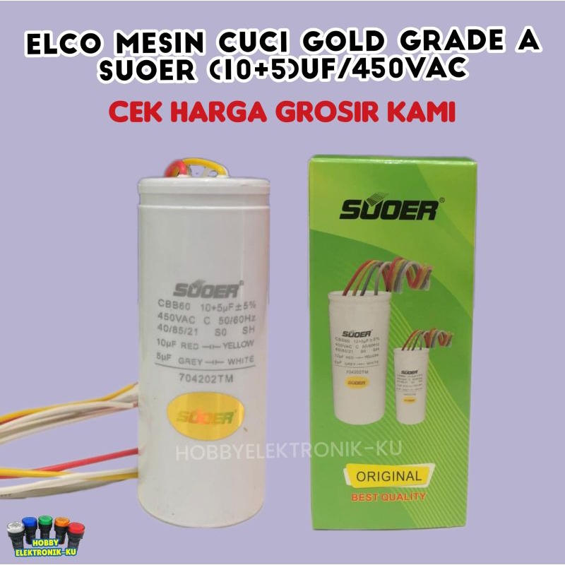 ELCO MESIN CUCI GOLD GRADE A SUOER (10+5)UF/450VAC