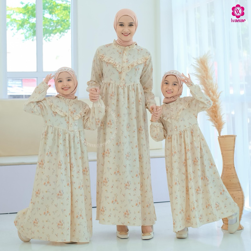 Ivaniar | Vinca Dress | Dress Gamis Couple Ibu dan Anak Perempuan 1-12 tahun