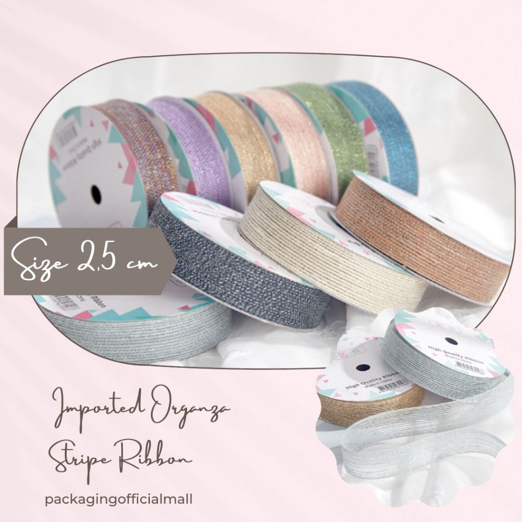 

IMPORTED ORGANZA STRIPE RIBBON / PITA SATIN / PITA KADO / FLORIST SUPPLY