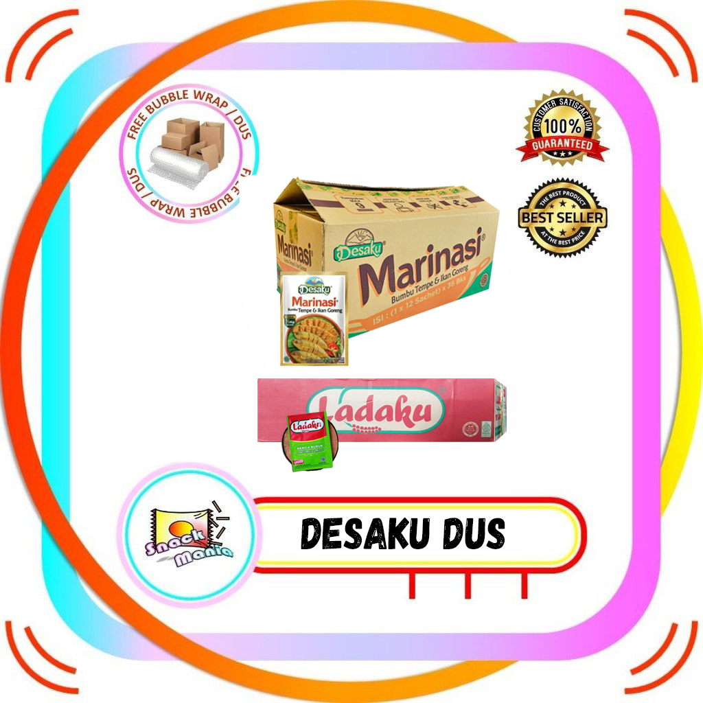 

DESAKU Marinasi Bumbu Tempe & Ikan Goreng 15 gr x 432 pcs | Ladaku 2.5 gr x 576 pcs DUS