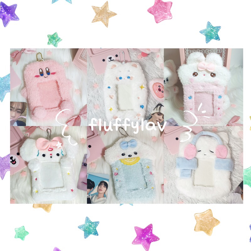 cahol fluffy card holder fluffy cahol bulu plushie lembut cahol kirby cahol polar bear cahol puppy c