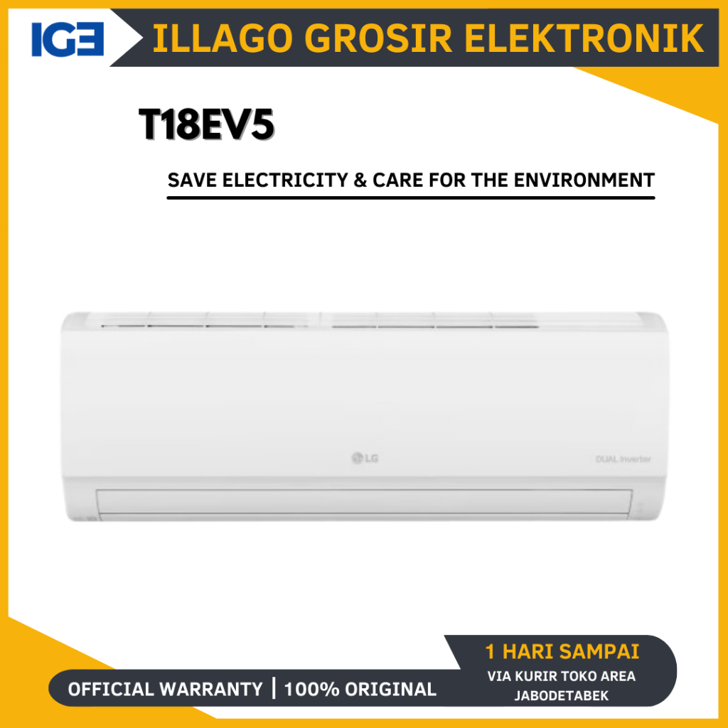 AC SPLIT 2 PK PK LG T18EV5 DUAL COOL INVERTER 2PK