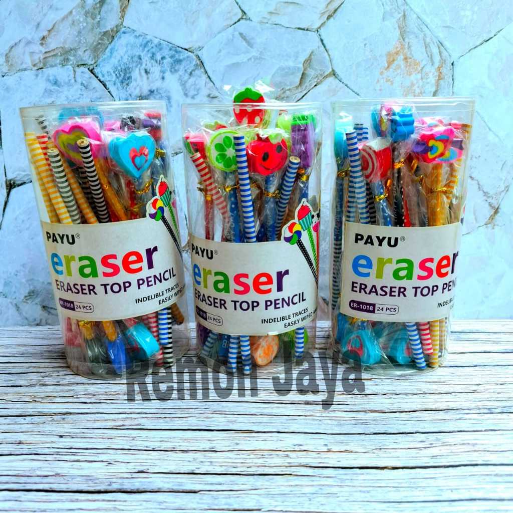 

RB (24 PCS Pensil) PENSIL KARAKTER/ Pensil Set Penghapus/ Pensil Lucu / Pensil Souvenir
