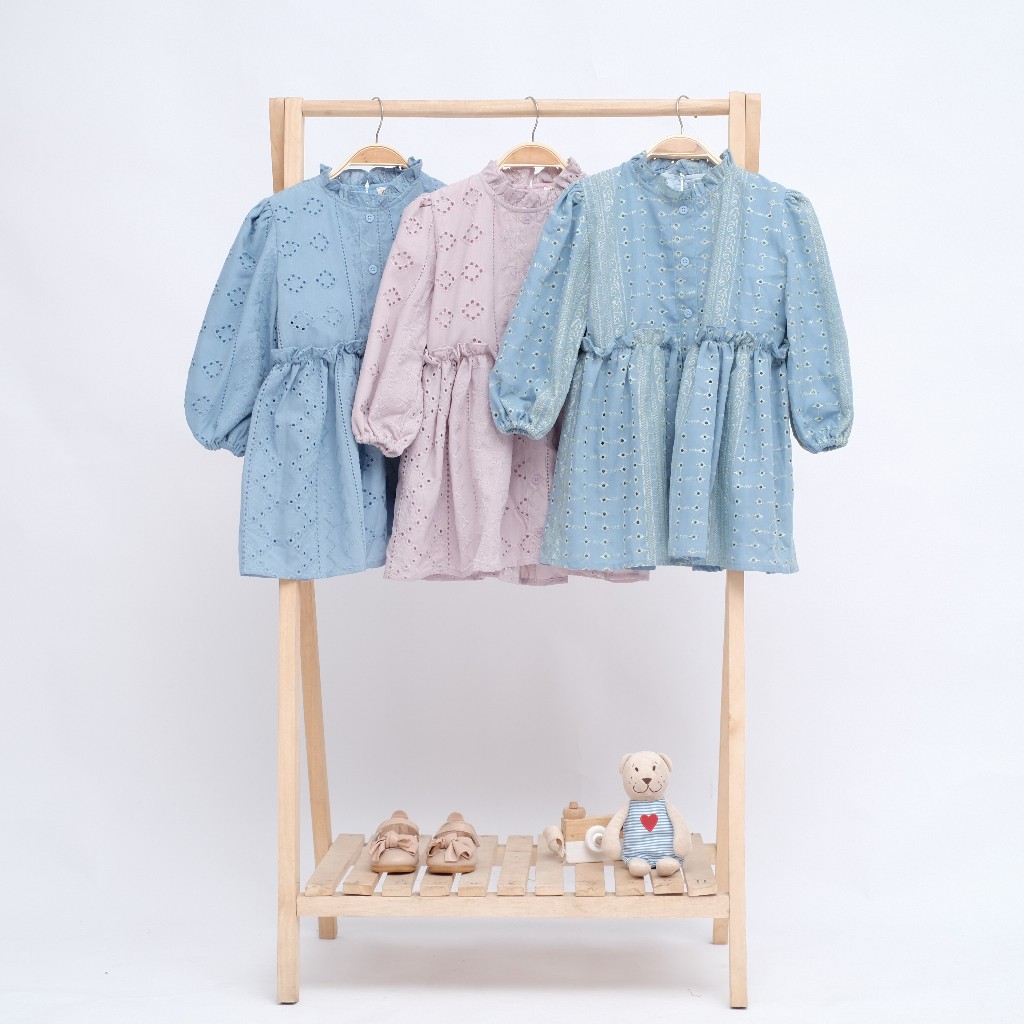 LITTLE UNI - Arsyila Midi Dress (2-5 Tahun) Baju Modest Anak Perempuan