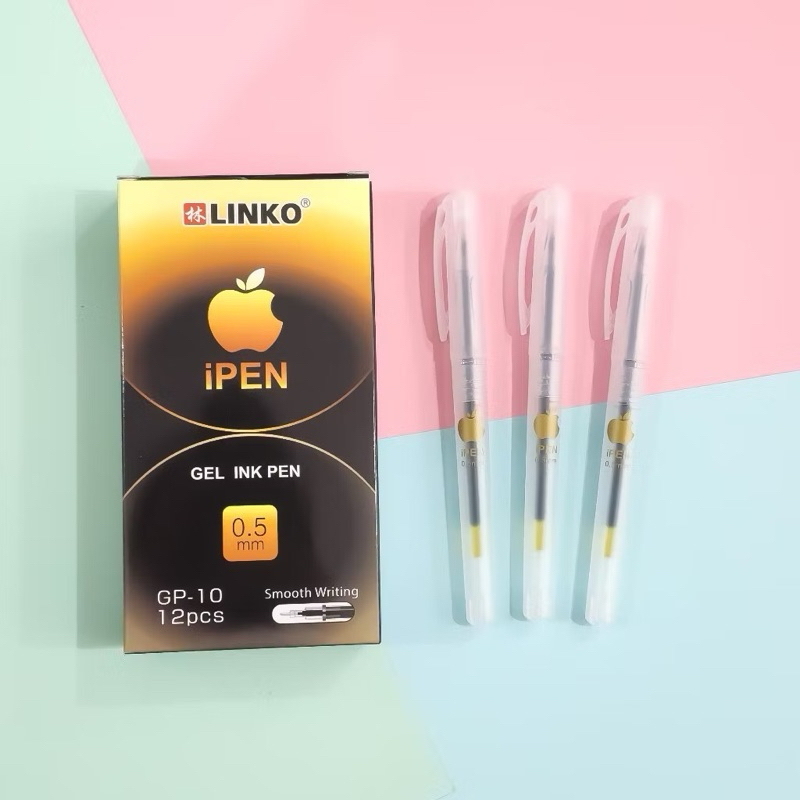 

( 12 BIJI ) Pulpen LINKO GP-10 TRANSPARAN Gel Pen 0.5 mm