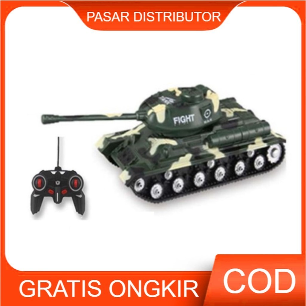 MAINAN ANAK RC TANK REMOTE CONTROL TANK RC ADA LAMPU & SUARA TANK RC