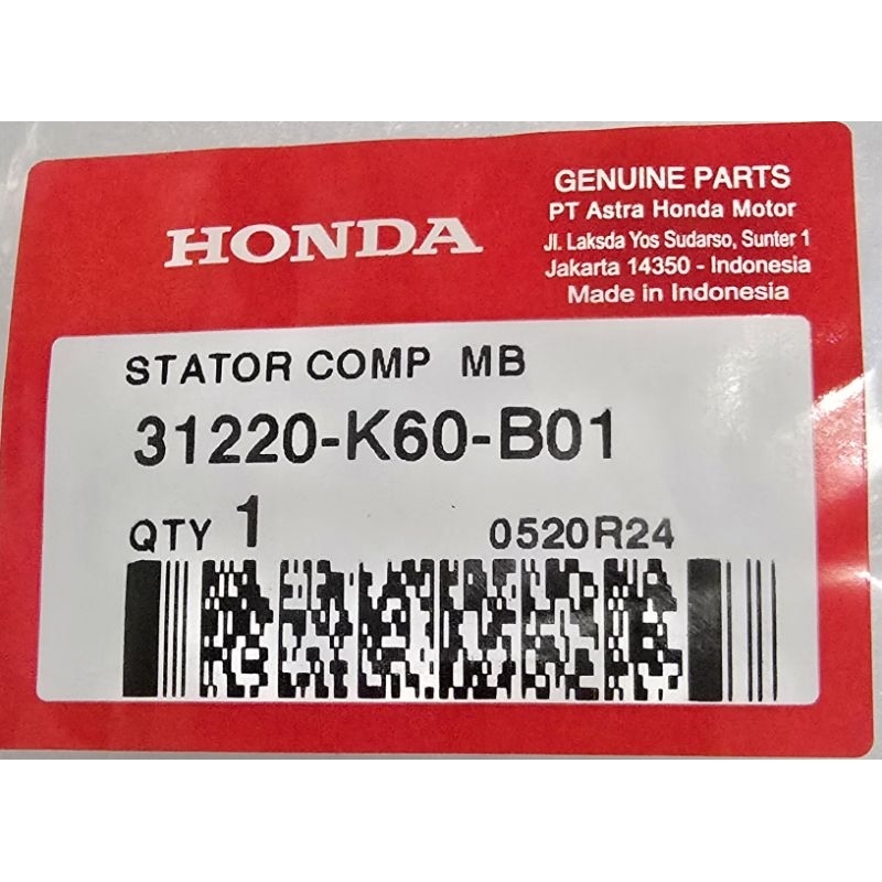 STATOR COMP VARIO 125 ESP 31220-K60-B01 AHM ASLI HONDA ORI 31220K60B01