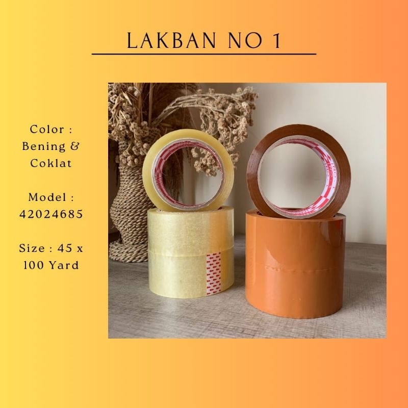 

MEREK NO 1 LAKBAN 45 MM X 100 YARD BENING / COKLAT