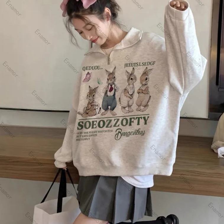 [Ready][Enamor] Kaos Polo Wanita Musim Gugur-Winter Terbaru, Design Longgar, Lengan Panjang