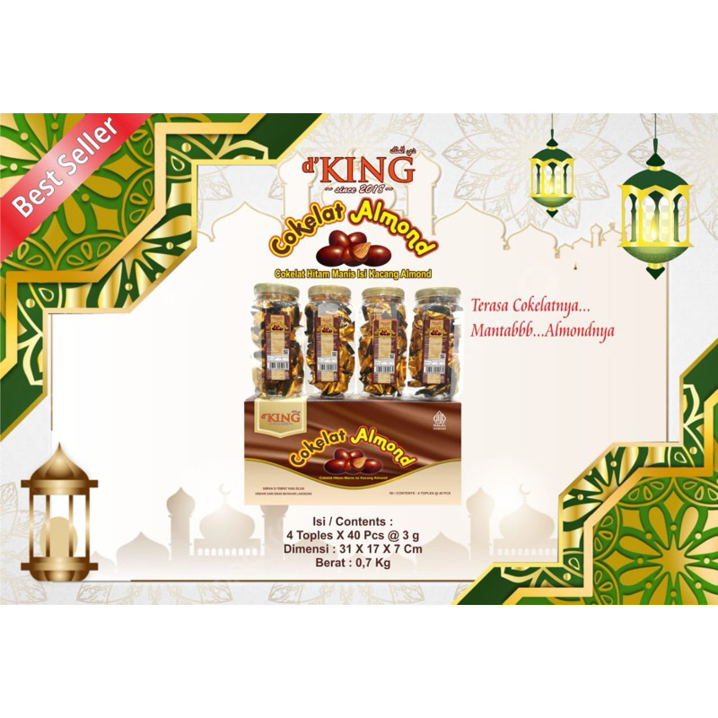 

coklat almond dking 1 dus isi 4 toples