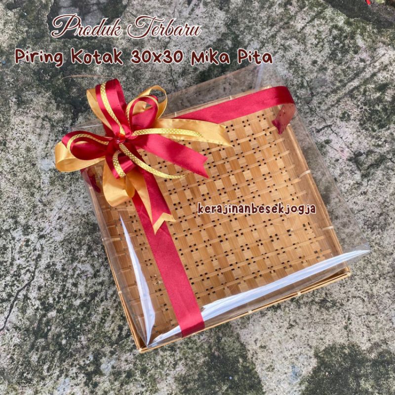 

PIRING BAMBU TUTUP MIKA PITA 30X30 | hantaran seserahan lamaran bingkisan nikahan