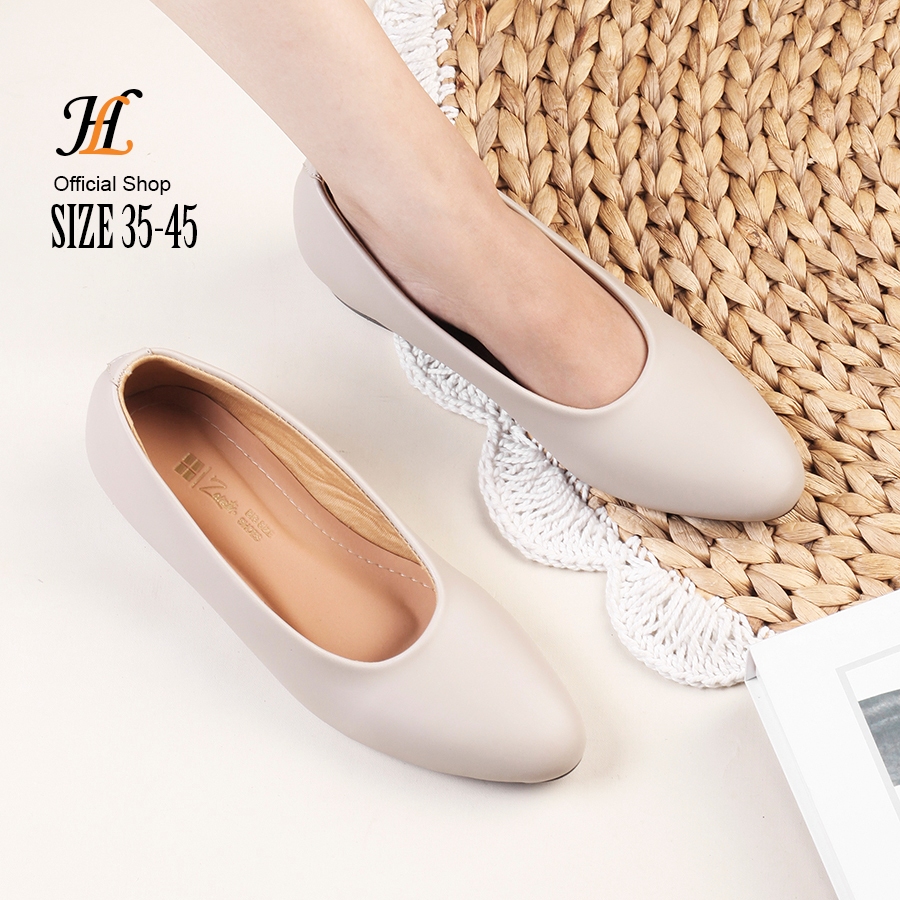 Wanita Pantofel Krem Uk 35 - 45 Heels 3cm Ukuran Standar & Jumbo / SEPATU BIG SIZE WANITA KANTORAN