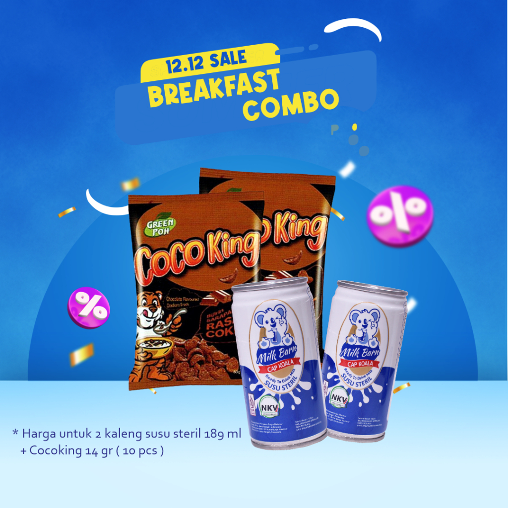 

Milkbarn Susu Steril Combo Cocoking Sereal Cokelat Spesial 12.12