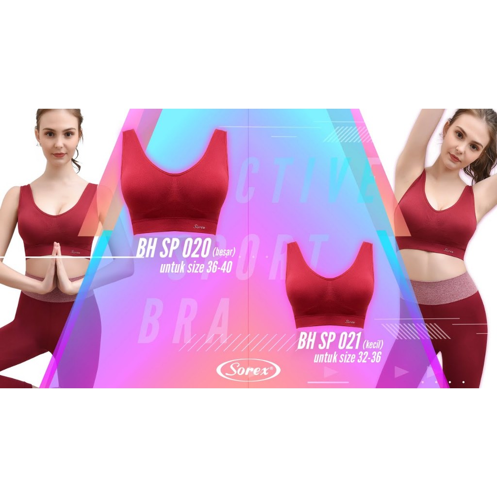 BH SPORT BRA SOREX 020 021 - BH WANITA TANPA KAIT DGN CUP BUSA YG BISA DILEPAS