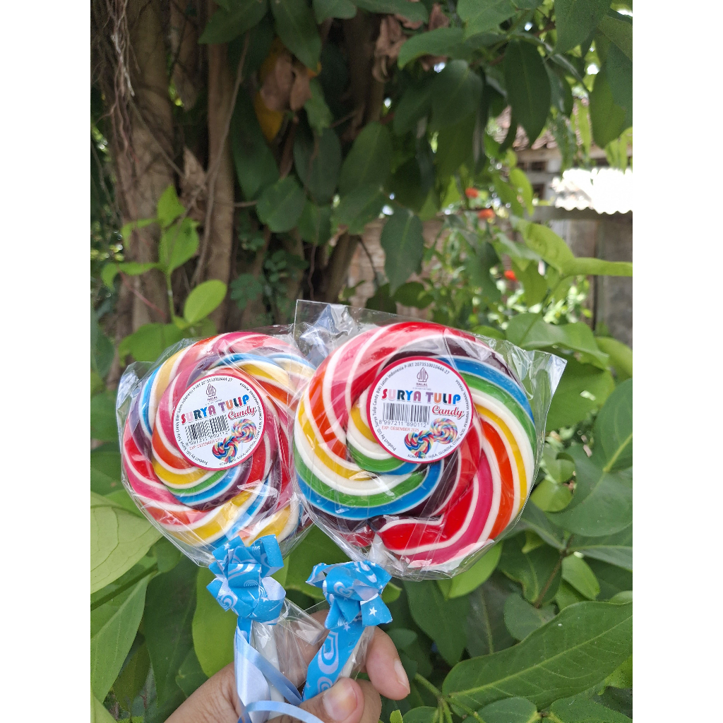 

Surya Tulip Permen Lolipop Bulat 8.5 cm (Isi 20) - Tanpa Pemanis Buatan - Premium