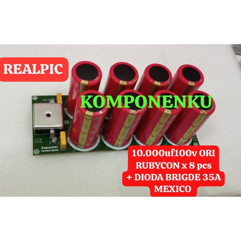psu 8 elco ORI RUBYCON 100v 10000uf lengkap dengan dioda bridge 35a Mexico 10000mk 10000mikro 10.000