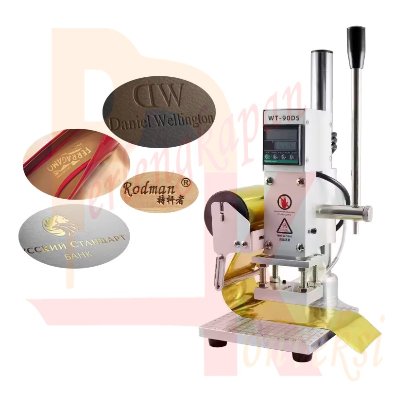 Mesin Pres Embos Hot Print Kulit Kertas Aluminium Foil Kayu Hot Stamping PU PVC Heat Press Machine